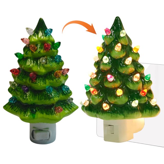 Nocturna Decorativa Retro para Navidad Con Interruptor Encendido/apagado Resina Sala Estar Navideña