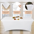 thumbnail image 3 of Manteles de mesa blancos clásicos de elastano elástico de 6 pies (paquete de 2), 3 of 5