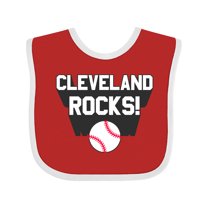 Inktastic Cleveland Rocks with Baseball Boys or Girls Baby Bib