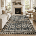 thumbnail image 2 of Licolica Non Slip Washable Area Rug Low Pile Vintage Rug for Living Room Bedroom Dining Room, Saga Green, 5'x8', 2 of 12