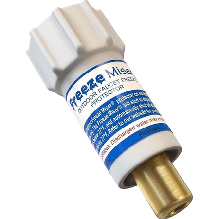 Freeze Miser Outdoor Faucet & Spigot Freeze Protection – Patented Valve Shield, Activates at Water Temperature Below 37°F/3°C – Durable Winter Cover Alternative – Quick Install, Saves Water – 1 Pack