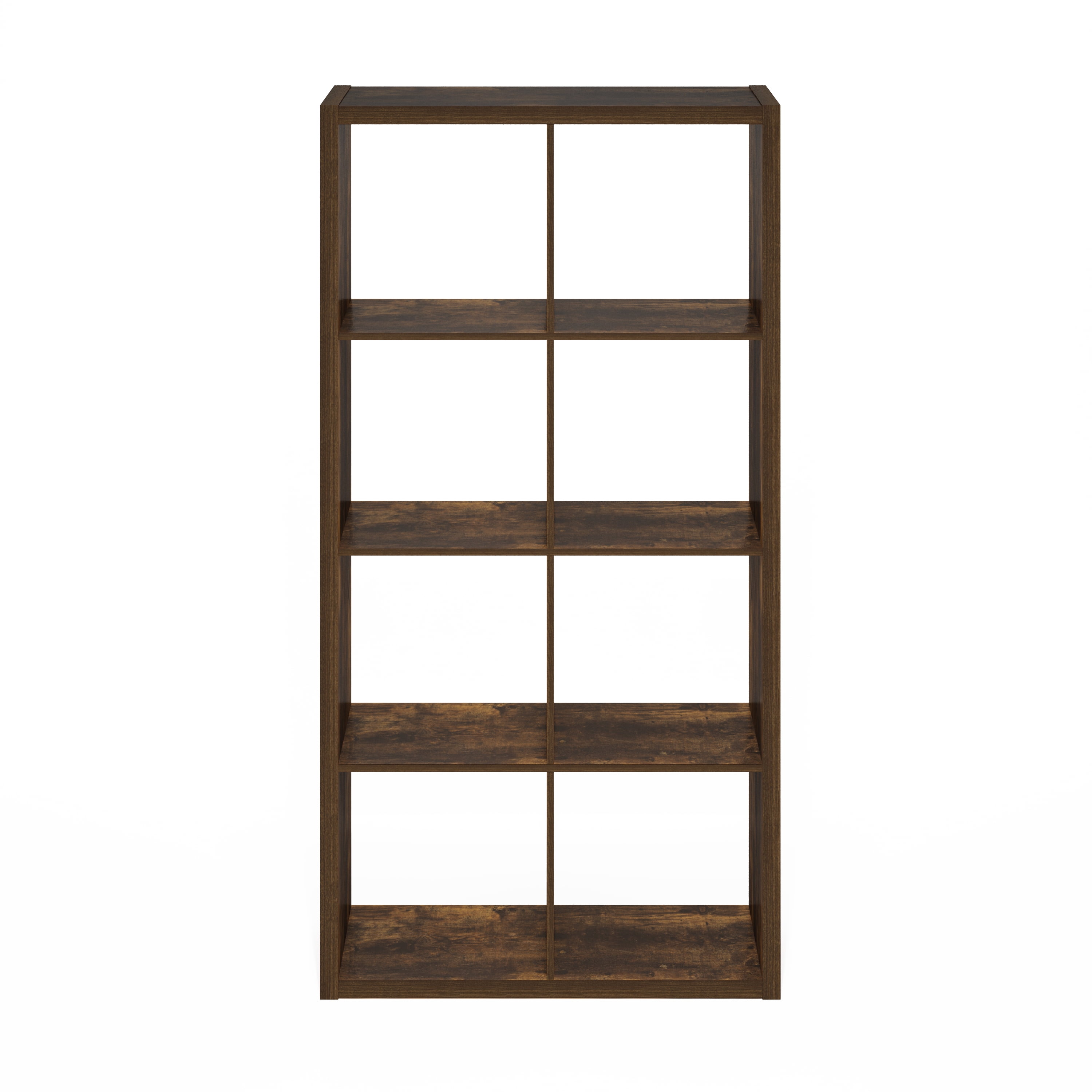 Furinno CUBICLE Book Shelf, 8-Cube Thick Frame Bookshelf, Horizontally & Vertically Reversible Bookcase with Open Back, 14.6 x 30 x 57.9, for Living Room, Bedroom, Home Office, Amber PINE