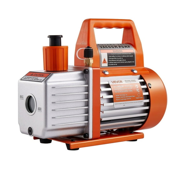 4 CFM 1/3 HP Single Stage Rotary Vane AC Vacuum Pump and Gauge Set with Leak Detector Carry Bag for R134a R22 R410a Refrigerants