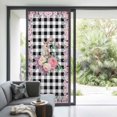 thumbnail image 4 of Easter Bunny Roses Window Privacy Film, Pink Floral Spring Black Buffalo Plaid Static Cling UV Sun Blocking Tint Film Heat Control Windows Films for Bedroom Bathroom, Window Stickers 35.4"x78.7", 4 of 8