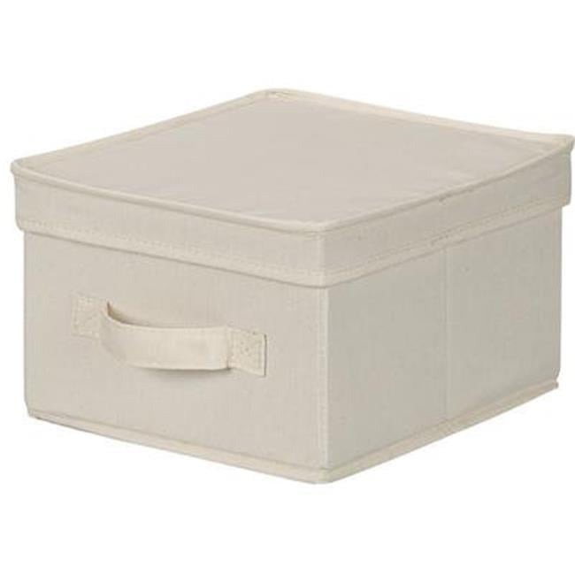 Household Essentials Medium Canvas Storage Box with Lid