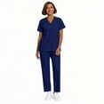 thumbnail image 4 of Mlqidk Navy Scrubs Sets for Women Plus Size Medical Scrub Sets Petite V-Neck Yoga Scrub Leg Pantss and Tops Nursing Uniforms Jogger Scrubs Tall Scrubs XL, 4 of 4