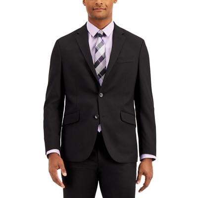 Kenneth Cole Reaction Mens Slim fit Suit Jacket Blazer 42 R Black Solid Stretch