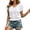 White, variant on Womens Work T Shirts Tops Short Sleeve Knit V Neck Cropped Casual Trendy Shirts