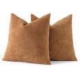 thumbnail image 6 of Pack of 2 Soft Textured Throw Decorative Pillow Covers for Couch Sofa Bedroom, 18x18 inch, Brown, 6 of 6