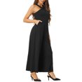 thumbnail image 4 of INSPIRE CHIC Cross Neck Jumpsuits for Women's Wide Leg Sleeveless Full Length Romper XS Black, 4 of 6