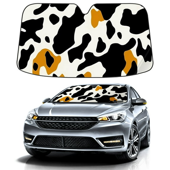 Car Windshield Sun Shade Funny for Car Front Window Cow Pattern1 Foldable Car Sunshade Windshield | Vehicle Car Sun Visor UV Rays &Heat Blocker Covers Auto Window Protector