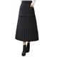 thumbnail image 2 of Moda invierno mujeres abajo s una línea con bolsillos casual cintura alta elástica larga fluida maxi vestido negro to grueso para nieve A rayas Soledad Falda de mujer, 2 of 10