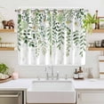 thumbnail image 2 of Sage Green Eucalyptus Leaves Kitchen Curtains 72 Inch Length, Summer Weeping Floral Botanical Grommet Top Bedroom Living Room Curtains, Light Filtering Cafe Curtain Drapes 2 Panels Set 104''x72'', 2 of 9