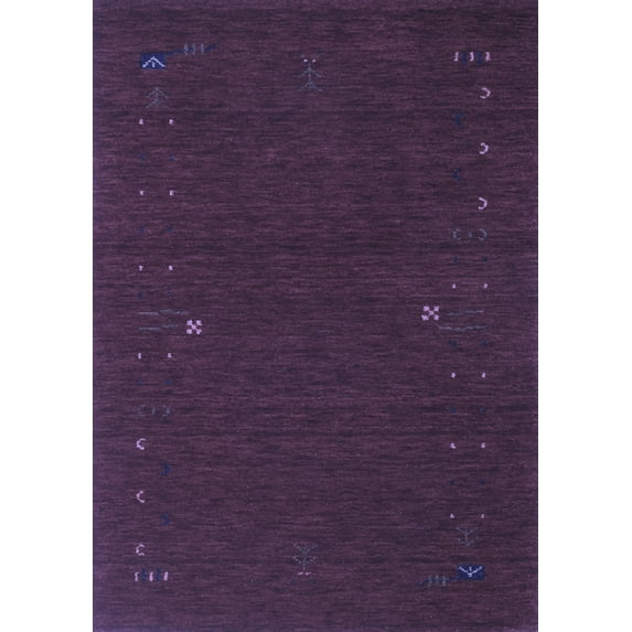 Ahgly Company Indoor Rectangle Abstract Blue Contemporary Area Rugs, 5' x 7'