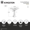 thumbnail image 4 of Kingston Brass VPB4308 Imperial 29-15/16 Inch Wall Mount Pedestal Sink (8-Inch, 3-Hole) in White, 4 of 4