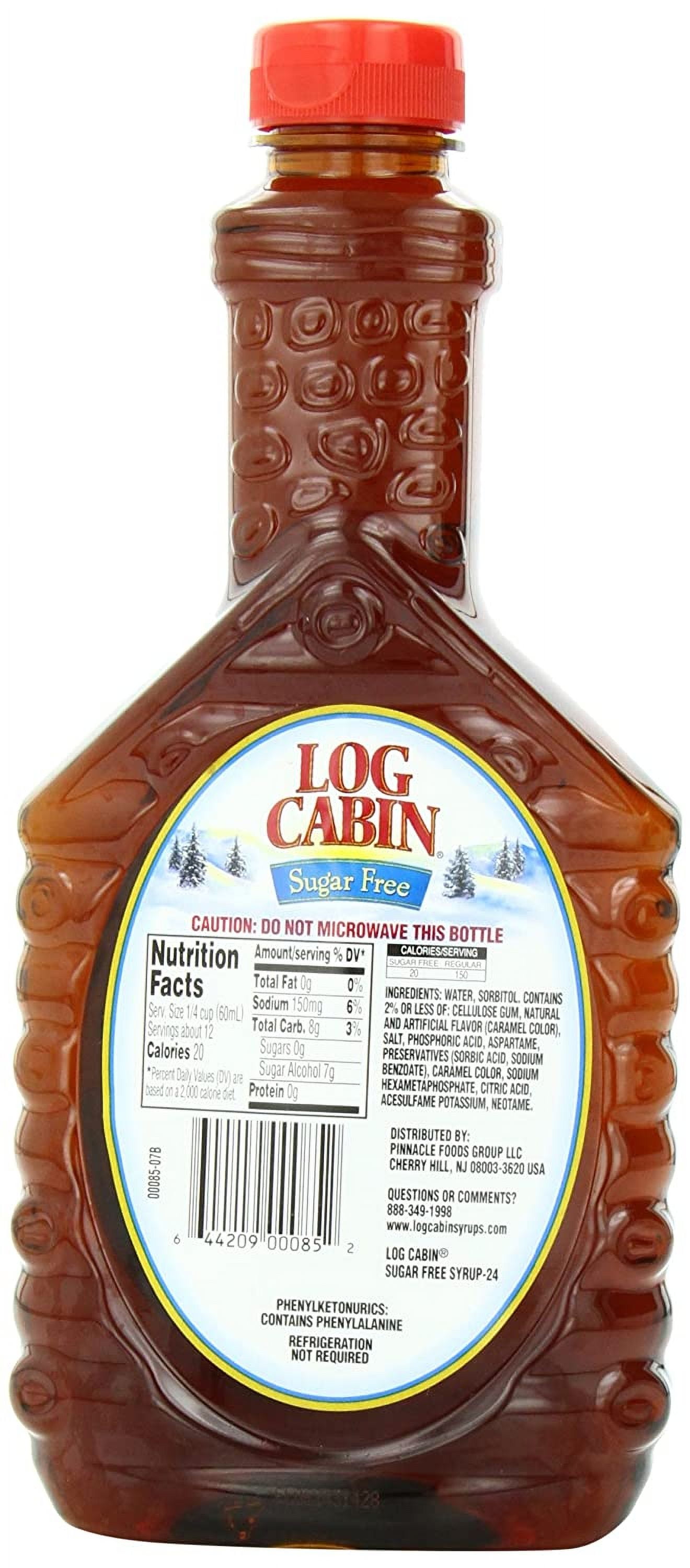 Log Cabin Sugar Free Syrup, 24 Fl Oz (Pack of 4)