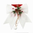 thumbnail image 2 of 4 Pack Noeud Décoratif Arbre de Noël Paillettes Noeuds d'Arc Ornement avec des Arcs Rouges de Pomme de Pin pour Couronne Guirlande Treetopper Fête de Noël (Rouge), 2 of 2