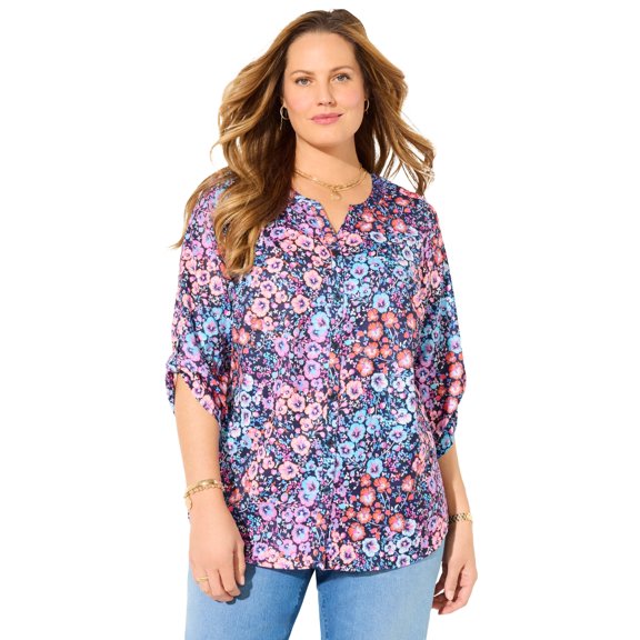 Catherines Women's Plus Size Breezeway Georgette Blouse