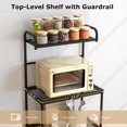 thumbnail image 3 of Wubio Bakers Rack, 4-Tier Microwave Oven Stand, Kitchen Storage Rack with Mesh Wire Metal Shelves, Free Standing Shelving Utility Unit, 23.5" Lx14 Wx54 H, Black, 3 of 9