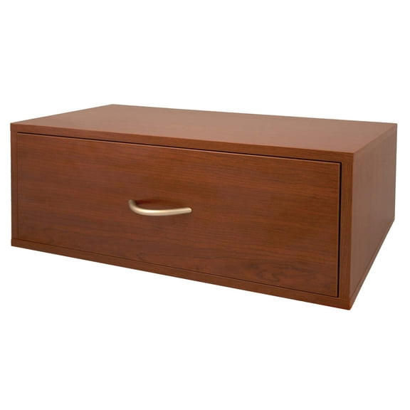 1-Drawer Storage Cabinet In Modern Cherry Finish With Metal Handle