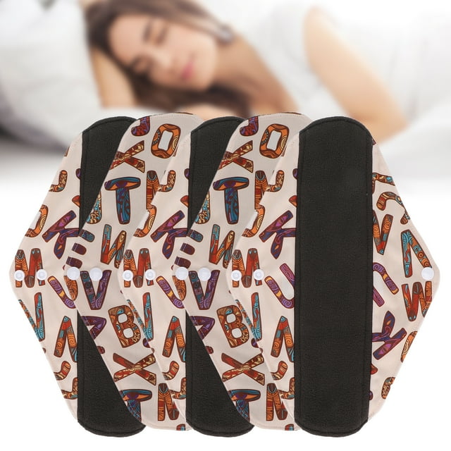 Reusable Sanitary Pad, Washable Menstrual Pad Absorbent 5pcs Soft Skin Friendly For For Women For Travel G72