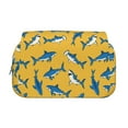 thumbnail image 2 of Disketp Shark Print Estuche de Lápices de Doble Capa con Tapa Abatible y Cremallera, Organizador Escolar para Adolescentes y Adultos, 2 of 7