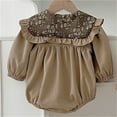 thumbnail image 5 of RMGVDSD Baby Girl Clothes Long Sleeve Onesies Floral Lace Collar Bubble Romper Baby Bodysuit Toddler Girls Fall Winter Outfits 5-9 Months, 5 of 7