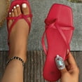thumbnail image 5 of Slippers for Women,Slippers For Casual And Beach Wear Comfortable Flip Flops With On Design For Summer,Womens Slippers,Red,7, 5 of 6
