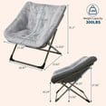 thumbnail image 4 of Yeshouse Sillón plegable extragrande y cómodo, con acento de piel sintética, para leer y relajarse, con estructura de metal, ideal para sala de estar, dormitorio y dormitorios, 4 of 9
