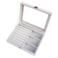 thumbnail image 1 of Velvet Jewelry Earring Display Trays Clear Window Lidded Box for Bracelets Watches Hair Clips, 1 of 2