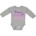 thumbnail image 3 of Inktastic Purple Happy Birthday Mommy Boys or Girls Long Sleeve Baby Bodysuit, 3 of 5