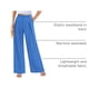 thumbnail image 4 of Pantalones PRETTYGARDEN Palazzo Mujer Tiro Alto Pierna Ancha Azul Talla Grande, 4 of 9