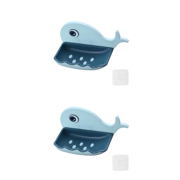 Kearding Jabonera sin perforar montada en la pared soporte de jabón de doble capa jabonera de esponja accesorios de baño jaboneras autoadhesivas azul claro 2piezas Kearding CBP154655