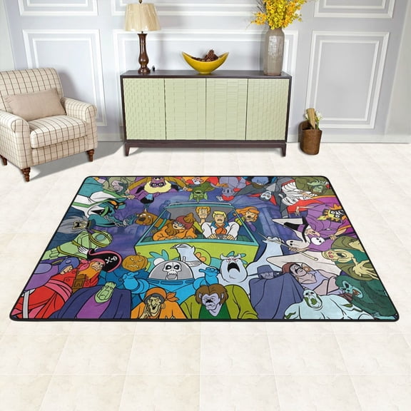 Cartoon Scooby-Doo Rugs Washable Cover Floor Rug Carpets Bathroom Decorations For Kitchen Bedroom Indoor Outdoor 72"X48"