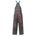 thumbnail image 5 of Casual Pants for Women Hippie Patchwork Print Sleeveless Baggy Harlan Pocket Suspenders Blue Loose Pants for Women L, 5 of 5