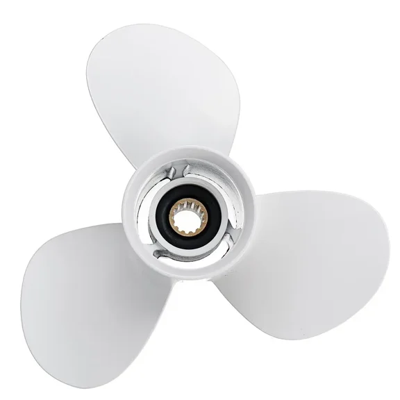 Compatible with Yamaha 25-60HP Outboard Motor 3 Blade Aluminum Propeller 11 1/4x14 13 Spline White Marine Prop OE 663-45958-01-EL Replacement Drive Prop