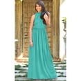 thumbnail image 3 of KOH KOH Long Sleeveless Bridesmaid Wedding Party Guest Summer Flowy Casual Brides Formal Evening Sexy Halter Neck Maxi Dress Gown For Women Turqouise XXXX-Large 26-28 NT012, 3 of 3