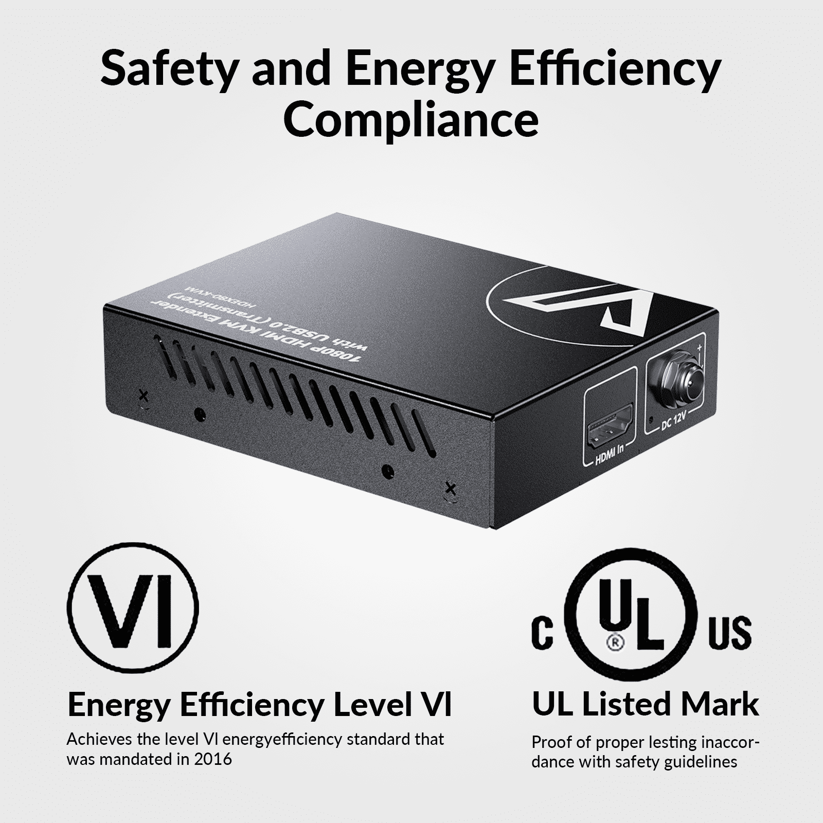 Zero-Latency 1080P HDMI KVM Extender over Cat 5e/6/6a, 80m/260ft USB Extender with PoE, 2-Port USB 2.0 for Remote PC Control