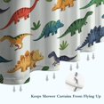 thumbnail image 6 of Colorful Dinosaurs Floral White Pattern Shower Curtain 36"x72" ,Bathroom Decorative Shower Curtains Set with 12 Hooks,Modern Waterproof Washable Shower Curtain, 6 of 6
