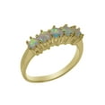 thumbnail image 1 of LBG British Made 9k Yellow Gold Genuine Opal Womens Eternity Ring - 33 size options - Size 6.25, 1 of 6