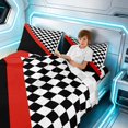 thumbnail image 4 of Erosebridal Checkered Flag Bed Sheets, Racing Full Size Sheets, Red Stripe Checkered 4pcs (1 Flat Sheet, 1 Fitted Sheet and 2 Pillowcases), 4 of 6