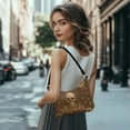 thumbnail image 2 of Kuiaobaty Vintage Skull Print Underarm Sling Bag for Women, Sunflower Print Leather Shoulder Handbag with Zipper Closure, Spacious Casual Hobo Purse Tote Bag for Travel, Brown, 2 of 7