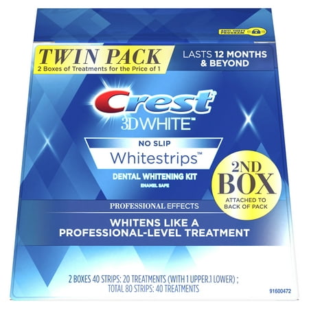 Crest 3D White Whitestrips Professional Effects,Twin Pack, 40 ...