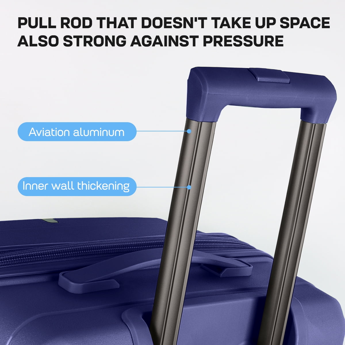New York Xpress 26" Medium Checked Hardside Luggage,Expandable Suitcase with Spinner Wheels and TSA Lock, Blue - DQ135