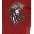 thumbnail image 4 of Moomaya Womens Round Neck T-shirt Short Sleeve Sequin Patch Pocket Tee Top - IS, 4 of 6