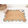 thumbnail image 5 of Rectangle Rug Natural Jute Rug Hand Braided Beige and Light Sky Blue Color Area Rug, 5 of 5