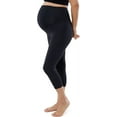 thumbnail image 3 of Ingrid & Isabel Basics Active Capri Maternity Legging with Crossover Panel, Supports Back, Black, 3 of 5