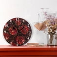 thumbnail image 2 of Red Roses Black 10 inch Wall Clocks Non Ticking Easy to Read Battery Decorative for Home Bathroom Kitchen Bedroom Living Room, 2 of 8