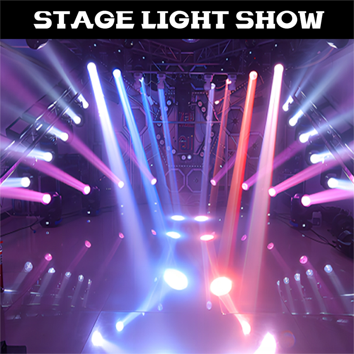 2Pcs Mini 150W LED Moving Head Light with 18 Rotating Prisms, Dj Dmx Stage Light Effect Disco Bar Wedding Club