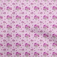 thumbnail image 1 of oneOone Tissu Polyester Spandex Rose Fuchsia Matériel de Robe Florale Tissu Imprimé Tissu au Mètre 56 Pouces de Large, 1 of 4